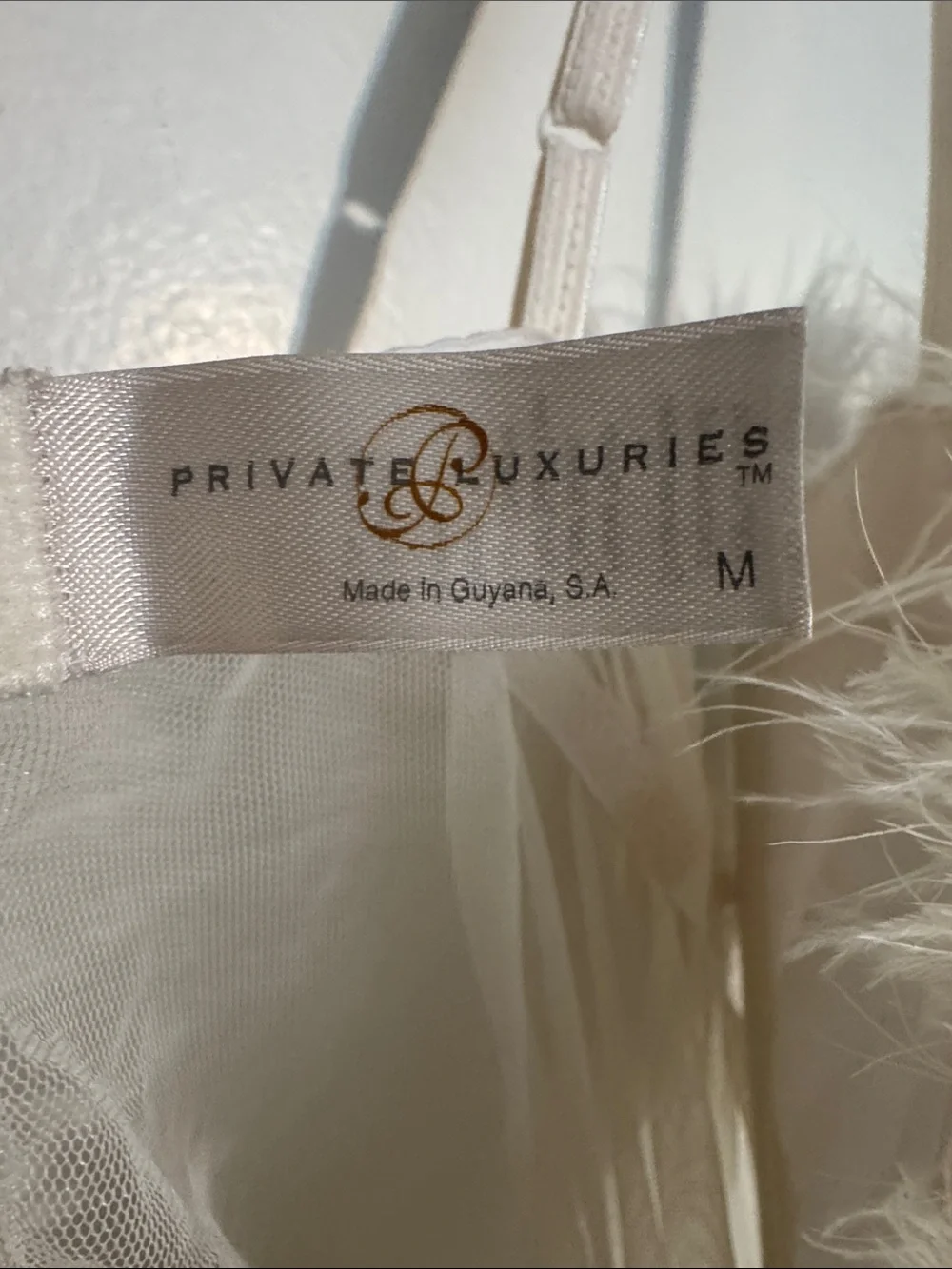 Private Luxuries Ivory Feather Trim Sheer Babydoll Nightie